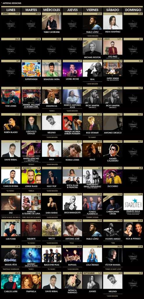 Cartel Oficial del Starlite Festival 2023. Página web del evento.
