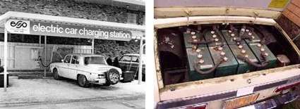 Estación de carga de los ‘70.
Cargadores vehículos eléctricos.