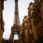 scenic street view of eiffel tower in paris