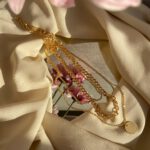 jewelry on elegant creased textile