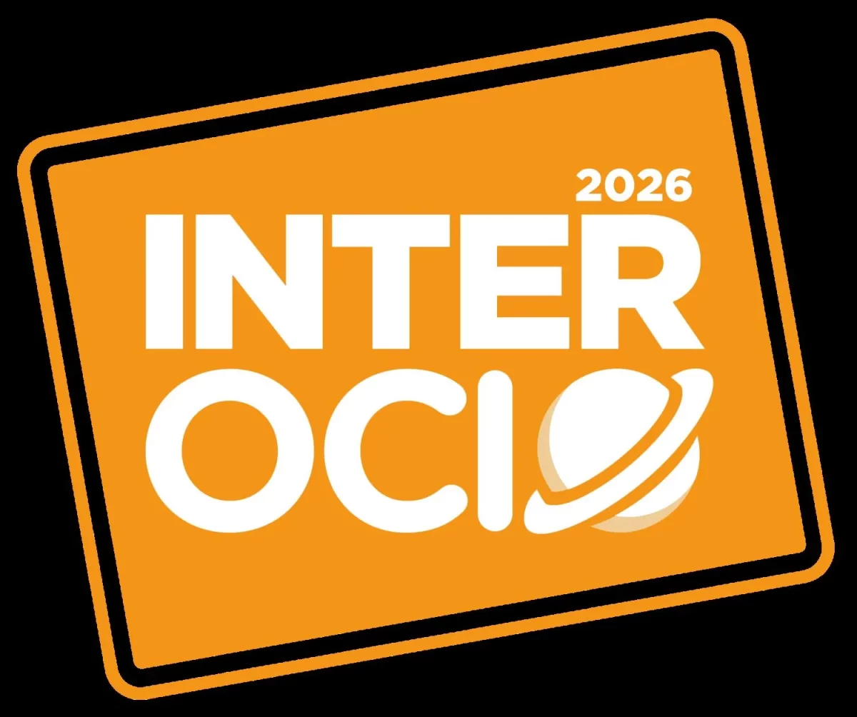 Logo de feria de los juegos InterOcio 2026 con planeta dibujado